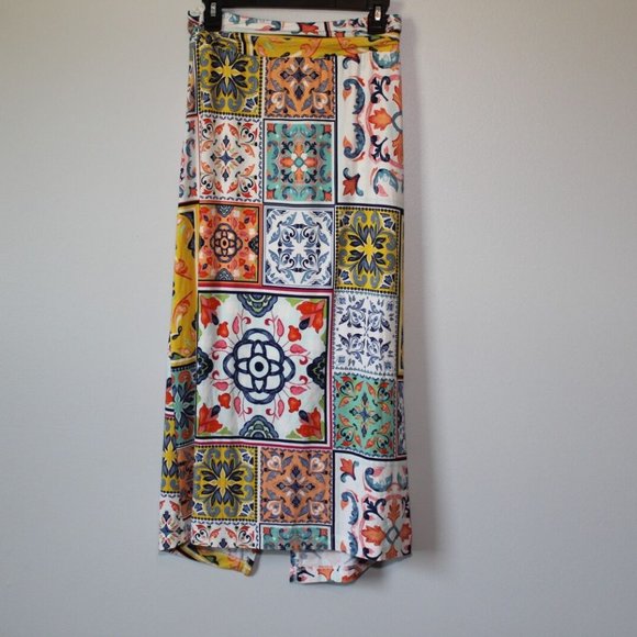 NWT By Anthropologie Tiled Midi Skirt Twisted Front Slit Hem Size Small H13703 - Picture 9 of 12